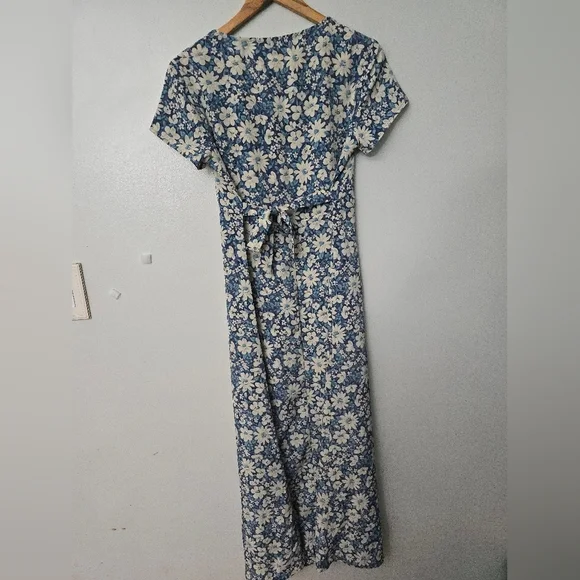 Vtg 90s JR BENTLEY Floral Midi Maxi Dress Sz 9/10 Cottagecore Prairie Homestead - Picture 7 of 12